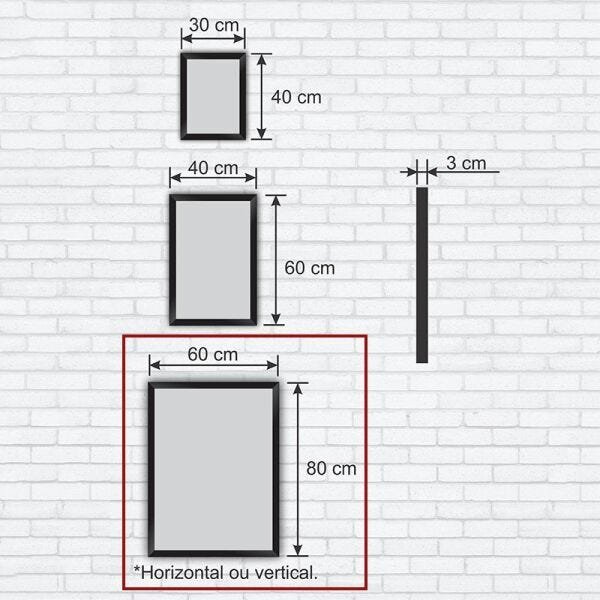 Quadro Decorativo com Moldura em Madeira Maciça e Vidro Geométrico Cubos AB018 - 60 cm x 80 cm - 3