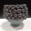 Ver imagem 2 de Vaso Decorativo Enfeite Casa Cerâmica 20x23x23cm Azul