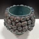 Ver imagem 3 de Vaso Decorativo Enfeite Casa Cerâmica 20x23x23cm Azul