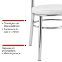 Ver mais imagens de Conjunto 4 Cadeiras para Sala de Jantar Debrum Cromado/Branco