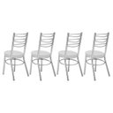 Ver imagem 3 de Conjunto 4 Cadeiras para Sala de Jantar Debrum Cromado/Branco