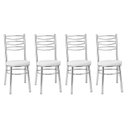 Ver imagem 1 de Conjunto 4 Cadeiras para Sala de Jantar Debrum Cromado/Branco