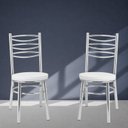 Ver imagem 6 de Conjunto 4 Cadeiras para Sala de Jantar Debrum Cromado/Branco
