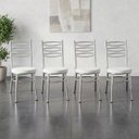 Ver imagem 4 de Conjunto 4 Cadeiras para Sala de Jantar Debrum Cromado/Branco
