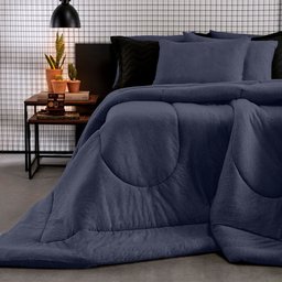 Edredom Queen Size Mescla Fusion Azul em Malha 50% Algodão 50% Poliéster Vivaldi Sul Brasil Vivaldi - 1