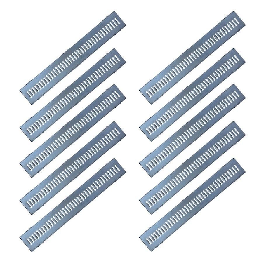 Kit 10 Ralo Grelha Linear e Caixilho Aço Galvanizado15x100cm