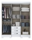 Ver imagem 2 de Guarda Roupas Casal 6 Portas 3 Gavetas Com Espelho B23 Branco - Briz Móveis
