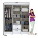Ver imagem 3 de Guarda Roupas Casal 6 Portas 3 Gavetas Com Espelho B23 Branco - Briz Móveis