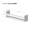 Ver imagem 4 de Kit 3 Prateleiras Porta Livros Preta 60 X 12cm Suporte Invisivel