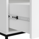 Ver imagem 4 de Mesa de Cabeceira Branco Eros 60cm 2 Gavetas Estilo Industrial Design Moderno com Puxadore Cava
