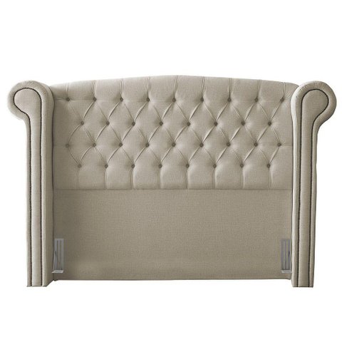 Cabeceira King Size Adelle 195cm C/ Frame Linho Bege