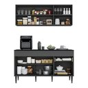 Ver imagem 5 de Armário Cozinha Modulada Compacta com Balcão para Pia 150cm Milano Multimóveis MP2331 Grafite