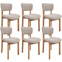 Ver imagem 1 de Kit 06 Cadeiras para Sala de Jantar Cozinha Living Estofada Dara L02 Bouclê Creme - Lyam Decor