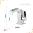 Ver imagem 3 de Torneira de Pia para Banheiro Cascata Cromada Bica Baixa C74