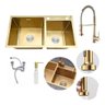 Kit Cuba Pia Gourmet Dupla Cozinha Aço Inox e Torneira Flexivel Brinovar - 1