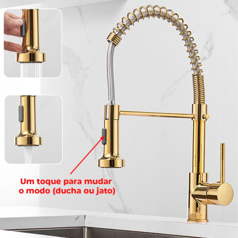 Kit Cuba Pia Gourmet Dupla Cozinha Aço Inox e Torneira Flexivel Brinovar - 8