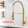 Kit Cuba Pia Gourmet Dupla Cozinha Aço Inox e Torneira Flexivel Brinovar - 10