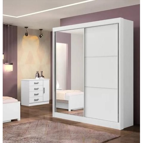 Guarda Roupa Atenas 2 Pts 100% Mdf com Espelho D Doro -