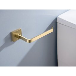 Suporte para Papel Higiênico Dourado Fosco Quadrado em Aço Inox - 3