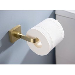 Suporte para Papel Higiênico Dourado Fosco Quadrado em Aço Inox - 4