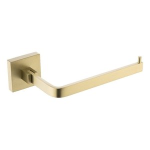 Suporte para Papel Higiênico Dourado Fosco Quadrado em Aço Inox