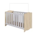 Ver imagem 4 de Quarto Infantil 3 Peças com Berço 3 em 1 Cômoda e Prateleira Cor:carvalho Araguaia com Branco