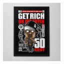 Ver imagem 1 de Quadro Decorativo 50 Cent Art Geek com Moldura e Vidro Preto