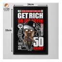 Ver imagem 2 de Quadro Decorativo 50 Cent Art Geek com Moldura e Vidro Preto