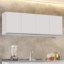Ver imagem 1 de Armário Aéreo 160cm 4 Portas Nevada Branco - Lumil Móveis