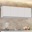 Ver imagem 1 de Armário Aéreo 160cm 4 Portas Nevada Branco - Lumil Móveis