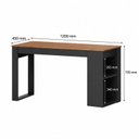 Ver imagem 4 de Conjunto 2 Peças Escritório com Escrivaninha com Gaveta e Estante Industrial Marrom Montana/Preto
