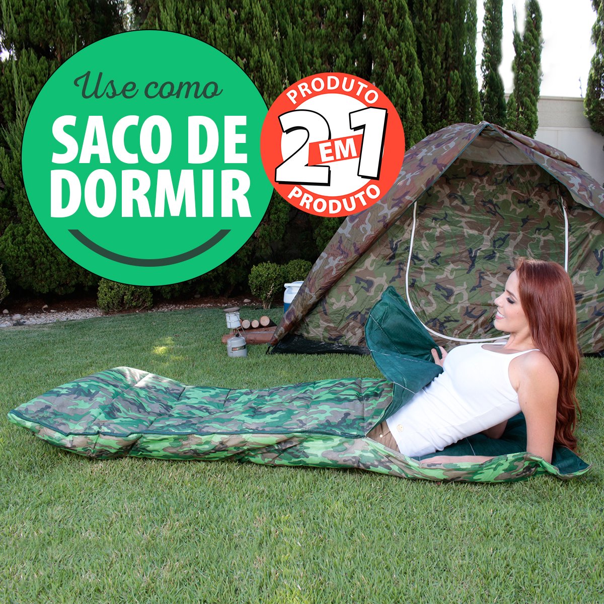 Kit 2 Saco de Dormir ou Colchonete Para Acampamento 2 em 1 - 6