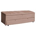 Ver imagem 1 de Calçadeira Baú Recamier Sapateira 90cm Solteiro Ayla Tecido Aveludado Tampo Reto - Estopar Ayla 90cm