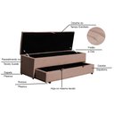 Ver imagem 5 de Calçadeira Baú Recamier Sapateira 90cm Solteiro Ayla Tecido Aveludado Tampo Reto - Estopar Ayla 90cm