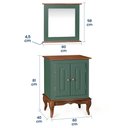 Ver imagem 6 de Gabinete para Banheiro 2 Portas com Espelheira Dália 3057 - Verde Musgo/imbuia Glazer