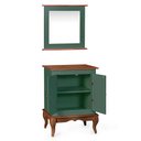 Ver imagem 2 de Gabinete para Banheiro 2 Portas com Espelheira Dália 3057 - Verde Musgo/imbuia Glazer