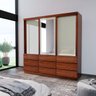 Guarda-roupa Casal com Espelho 100% Mdf 3 Portas e 9 Gavetas Eco 07 Bom Pastor - 1
