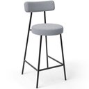 Ver imagem 3 de Kit 04 Banquetas Baixa para Cozinha Sala de Jantar Bar Bancada Milão L02 Bouclê Cinza - lyam decor L