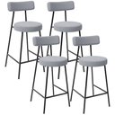 Ver imagem 1 de Kit 04 Banquetas Baixa para Cozinha Sala de Jantar Bar Bancada Milão L02 Bouclê Cinza - lyam decor L