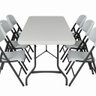 Conjunto para Refeitório Dobrável Polietileno Mesa + 6 Cadeiras - 1