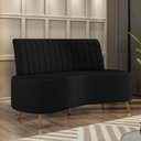Ver imagem 1 de Sofá Living Decorativo 2 Lugares 1,60M Katara Preto Veludo G33 - Gran Belo