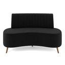 Ver imagem 2 de Sofá Living Decorativo 2 Lugares 1,60M Katara Preto Veludo G33 - Gran Belo