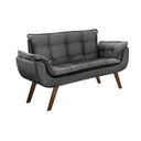 Ver imagem 2 de Conjunto Poltrona Namoradeira e 02 Poltronas Bella Pés em Madeira Bella Decor - Cinza Escuro Cód. 22