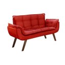 Ver imagem 2 de Conjunto Poltrona Namoradeira e 02 Poltronas Bella Pés em Madeira Bella Decor - Vermelho Cód. 100 Su