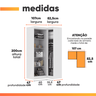 Guarda Roupas Modulado de Canto Madrid com 3 Portas Maxel - 3