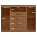 Ver imagem 3 de Guarda Roupa Casal Londres Capelinha e Cômoda Havana Master 13 Portas 7 Gavetas MDF-MDP Jatobá
