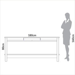 Aparador Sala Industrial 180cm C/ Gaveta Dalla Costa 100%mdf Cor:freijó com Preto Fosco - 4