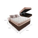 Ver imagem 2 de Cama Box Baú King Tecido Sintético Marrom com Colchão Pillow Angel - Bello Box - Molas Ensacadas