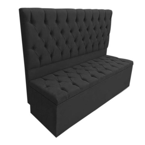 Kit Baú Recamier + Cabeceira Sonho Casal Suede Preto