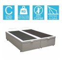 Ver imagem 2 de Base Cama Box Baú Bipartido Casal Corino Branco 43x138x188